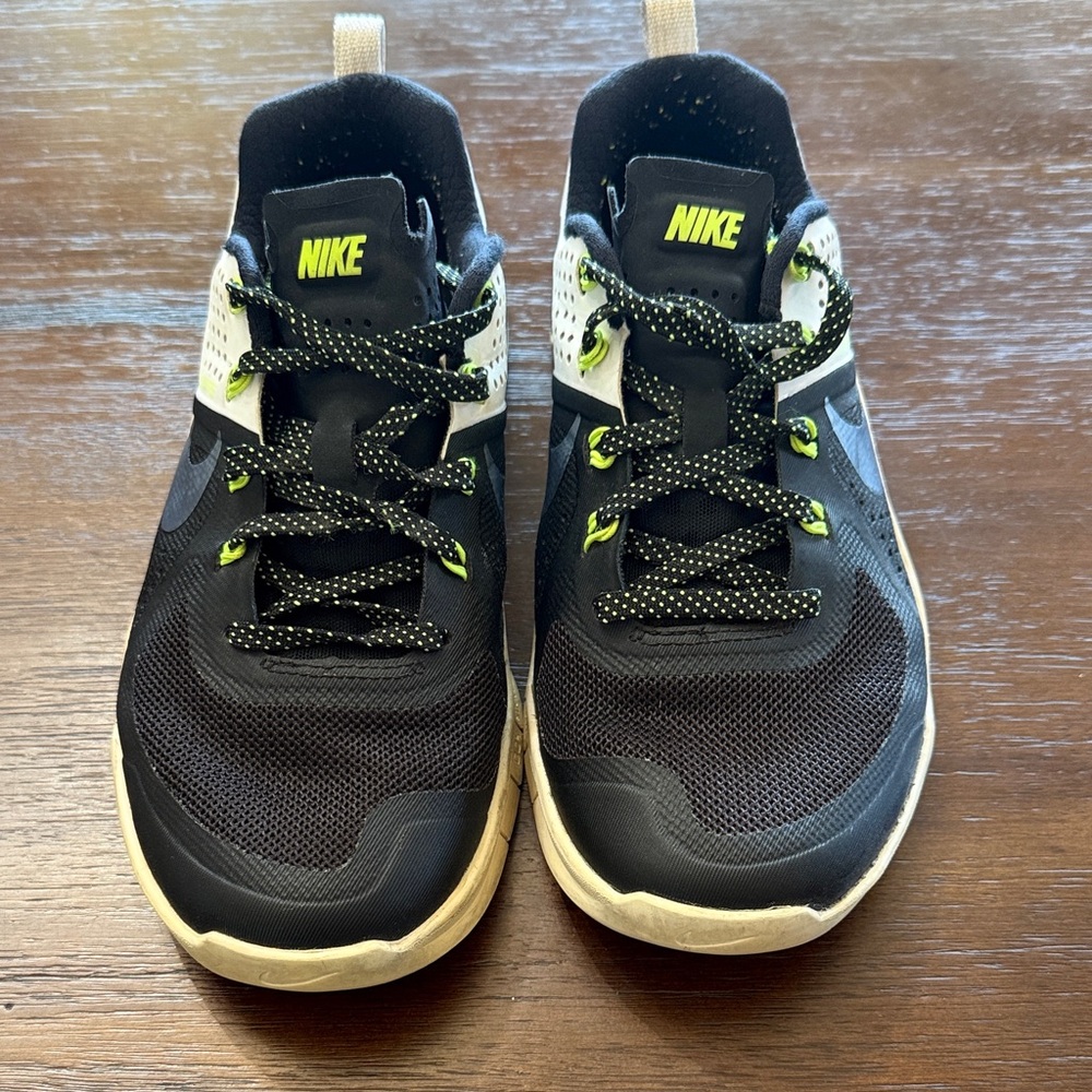 Nike Kids Black and White Sneakers with Neon Accents
